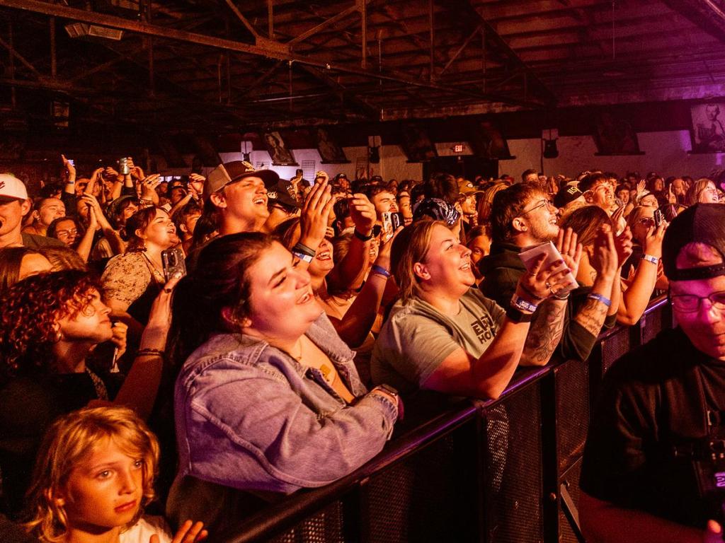 Concertgoers watch Evan Honer performs at Cain's Ballroom on April 15, 2026. 