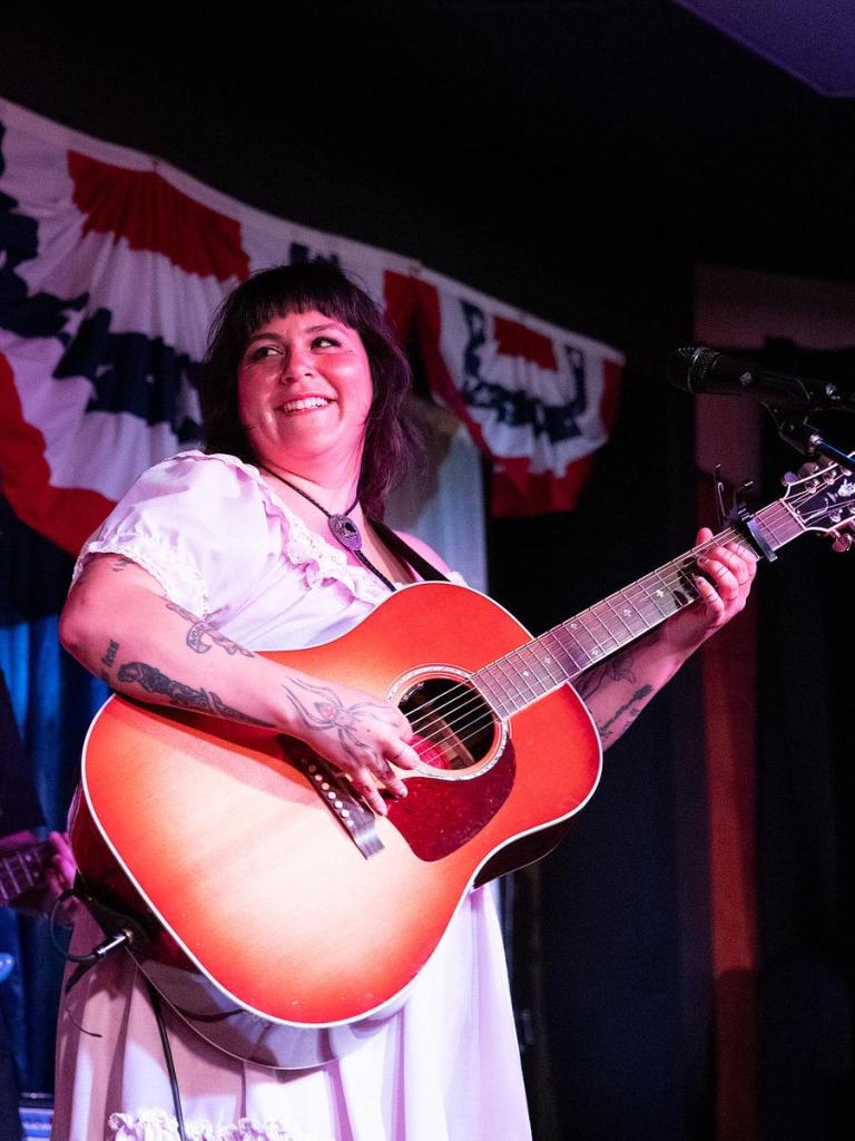  Cherokee musician Kalyn Fay performs at her album release party for her Horton Records release, “ᎠᏫᏒᏅ" on April 24, 2026. 