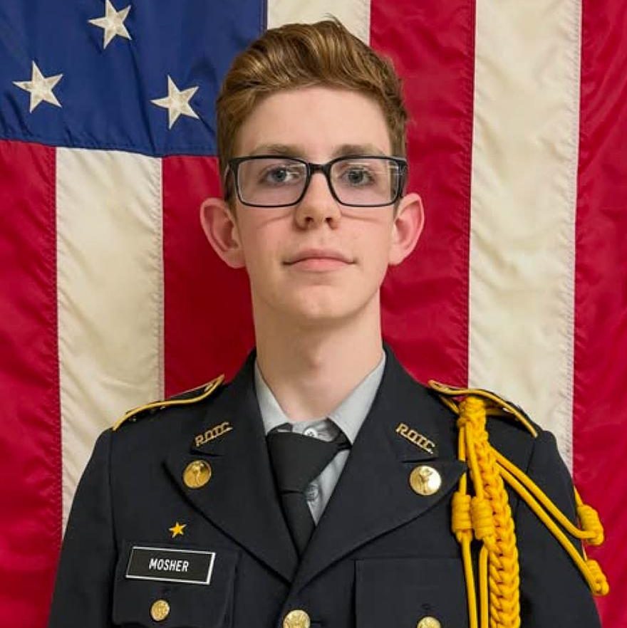 Grayson Mosher served as Battalion Commander for Memorial High School's JROTC program this year. He graduates May 23, 2026.
