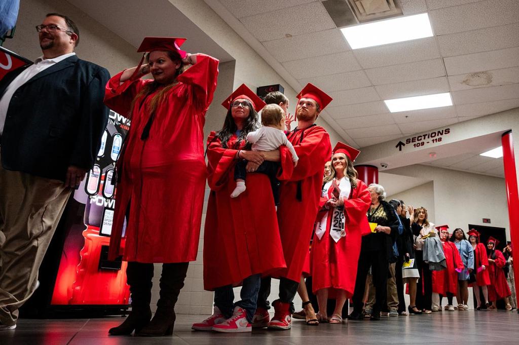 Graduates prepare for the final graduation of Union Adult Learning Center on Tuesday, May 19, 2026. Students either graduated with English as a second language or high school equivalency.