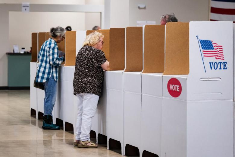 Tulsans vote during early voting at the Tulsa County Election Board on Thursday, June 11, 2026.