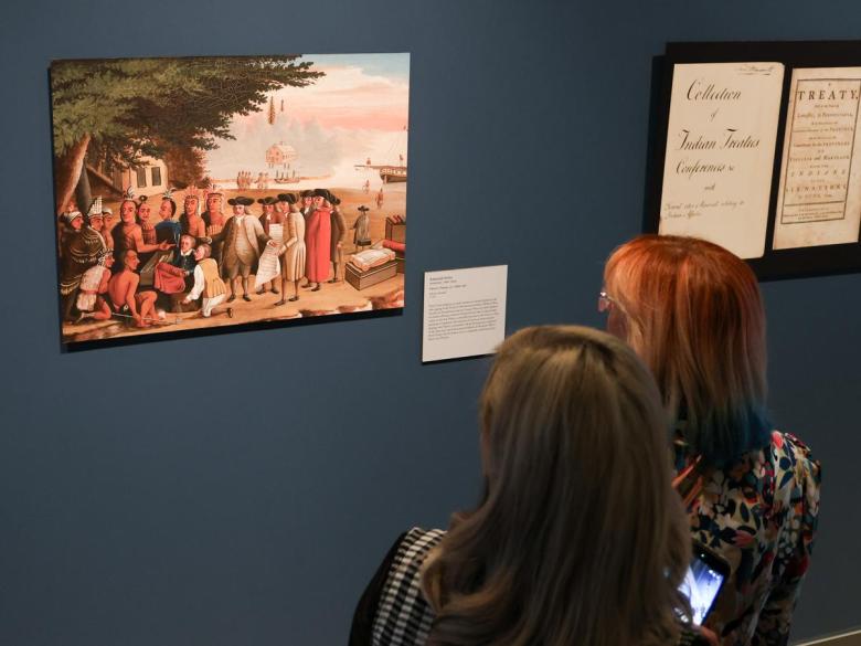 Helmerich Center for American Research visitors experience the exhibition "Indigenous Independence" June 10, 2026 ahead of its opening to the public.