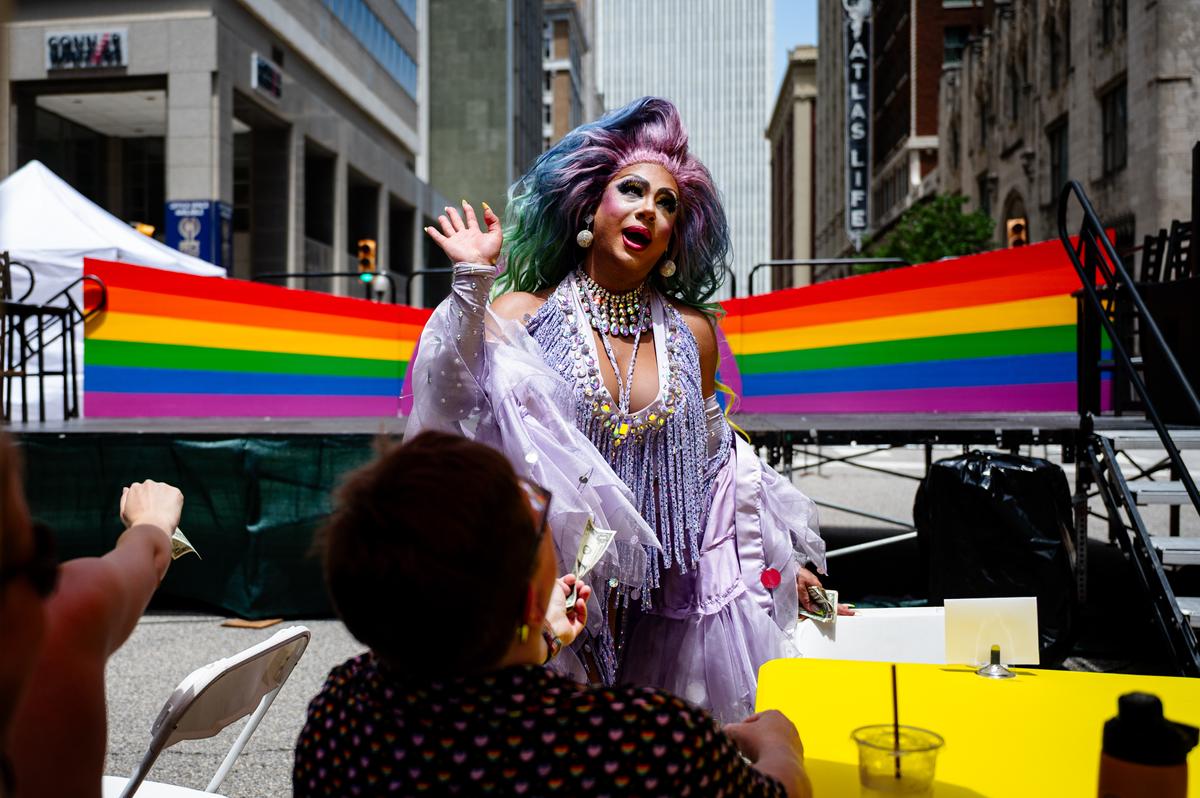A drag queen performs during the drag brunch at Elote Saturday, June 27, 2026.