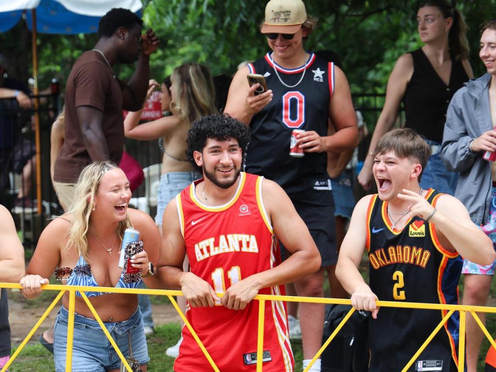 Spectators watch Tulsa Tough racing on Crybaby Hill on June 7, 2026. 