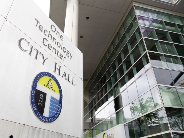 The exterior of Tulsa City Hall is pictured April 17, 2026.