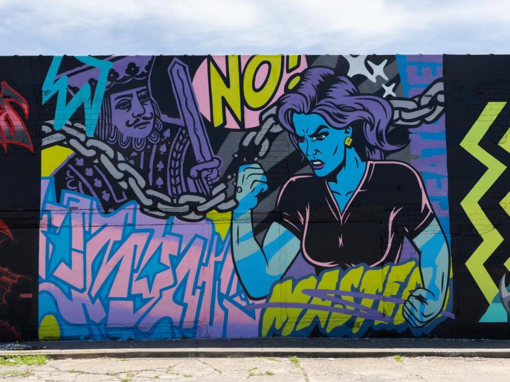 A mural created by Jake Beeson for Habit Mural Festival that can be seen on East Sixth Street near Trenton Avenue.