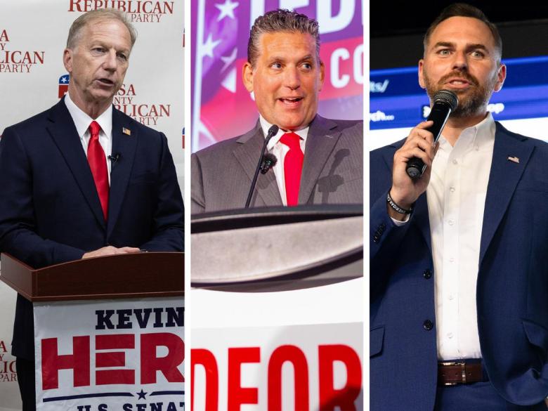 U.S. Rep. Kevin Hern dominated the Republican primary for U.S. Senate. The race to fill his seat for 1st Congressional District will head to a Republican runoff between state Rep. Mark Tedford and pastor Jackson Lahmeyer. Credits: Tim Landes and Molly McElwain / Tulsa Flyer
