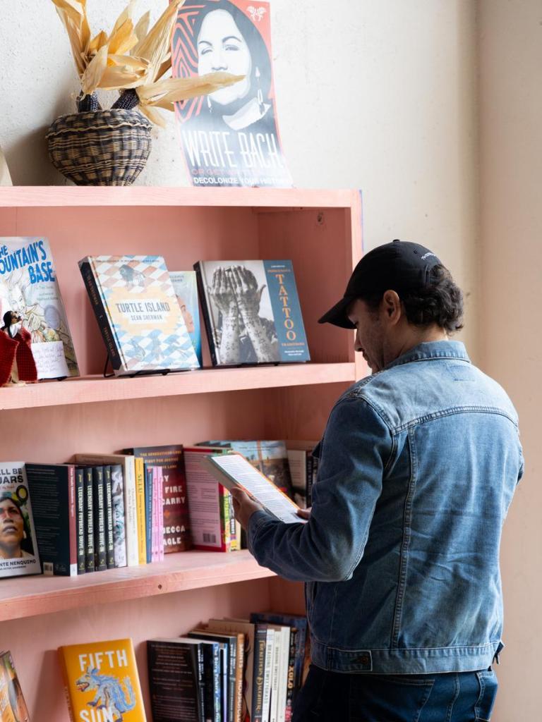 A customer inside Palomino Books & Music during its Kendall-Whittier Third Thursday pop-up on June 18, 2026.  