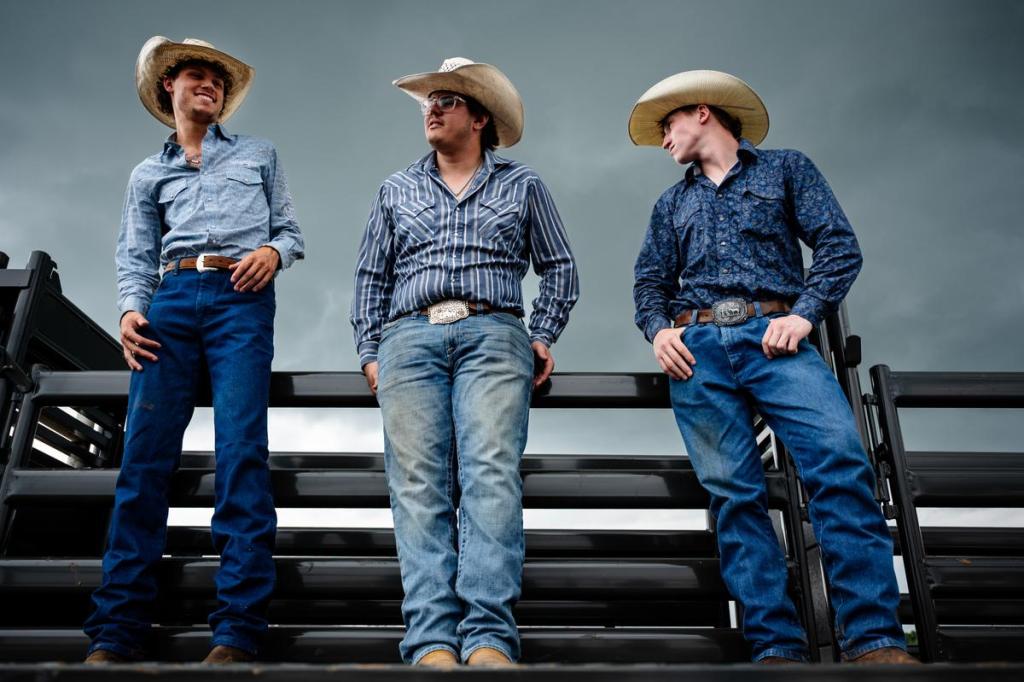 Cowboys prepare to ride bulls during the Muscogee Nation Festival in Okmulgee on Thursday, June 25, 2026.