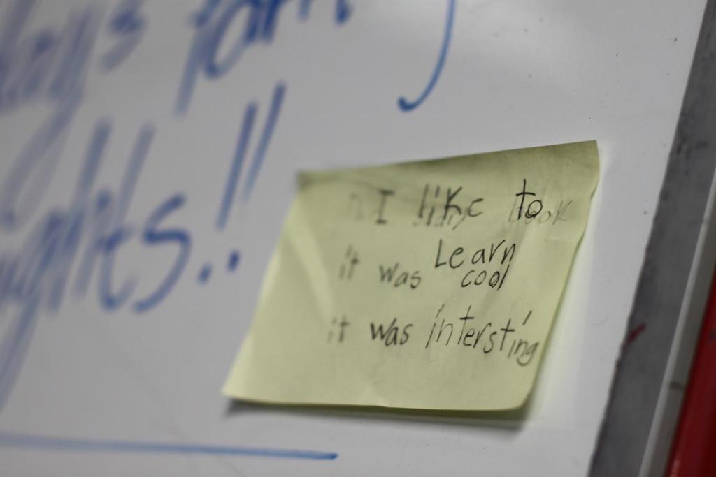 A student's reflection on the second day of summer learning Tuesday, July 7, 2026 at Kendall-Whittier Elementary, one of five Tulsa Public Schools sites hosting kindergarten through fifth grades this month.