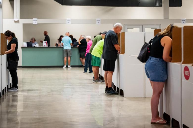 Tulsans vote during early voting at the Tulsa County Election Board on Thursday, June 11, 2026.