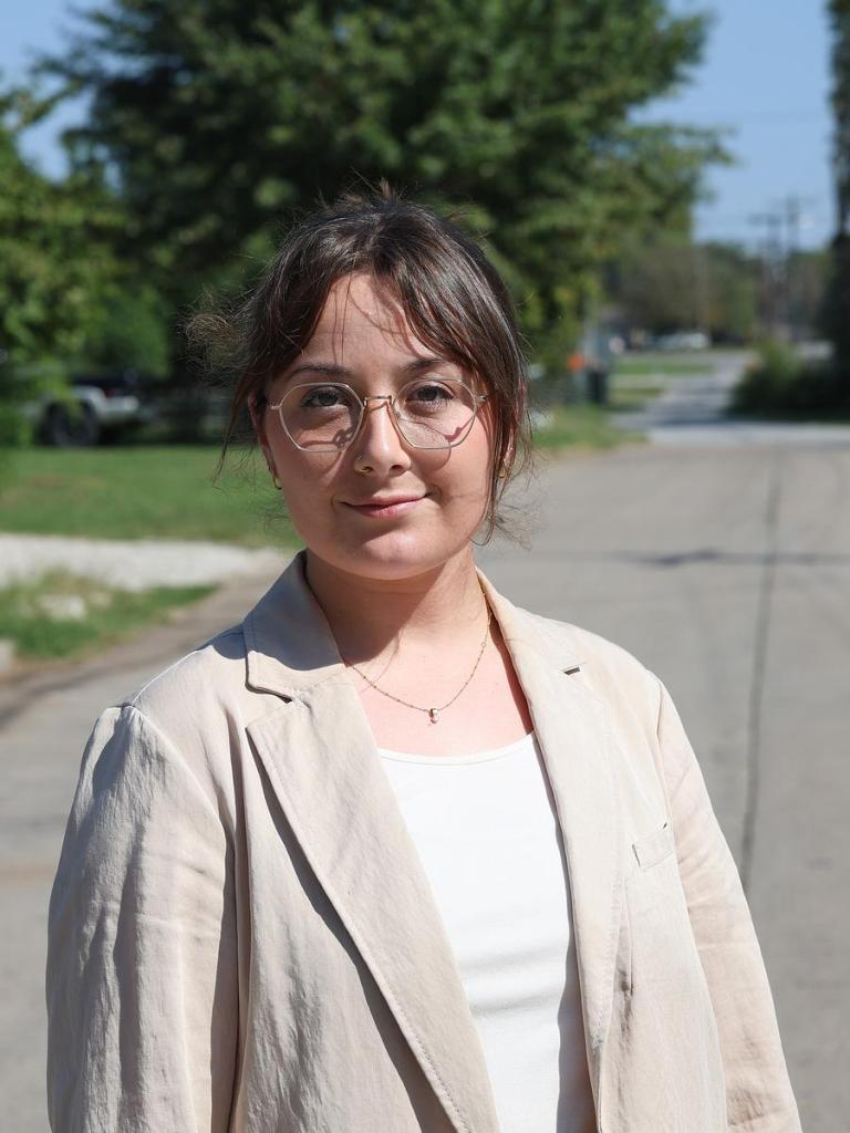 Emily DelGrosso stands on East Newton Street in midtown Tulsa. She became a commissioned Oklahoma notary to help encourage civic participation through notarizing absentee ballots. 
