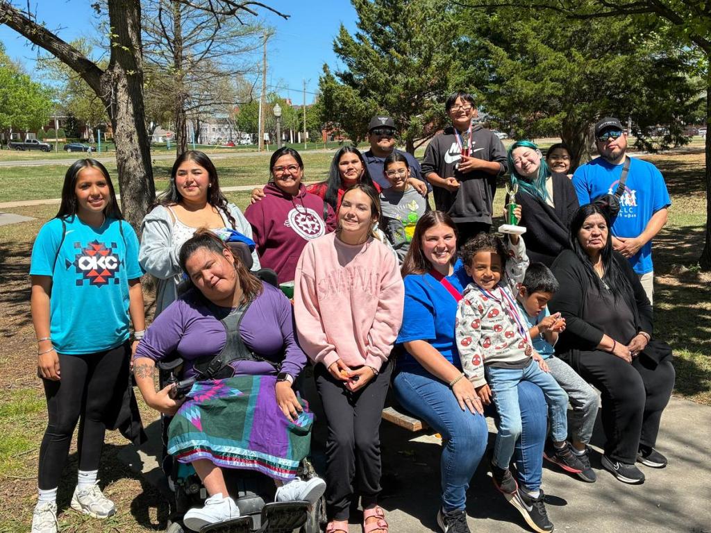 Muscogee Nation's Euchee Language Department attend the OU Native Youth Language Fair.