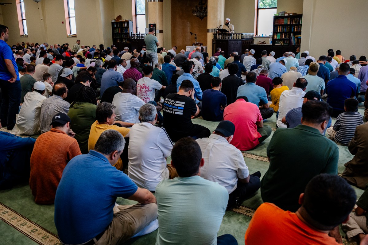 Worshippers attend a packed Friday afternoon prayer service at the Islamic Society of Tulsa on Friday, July 3, 2026.