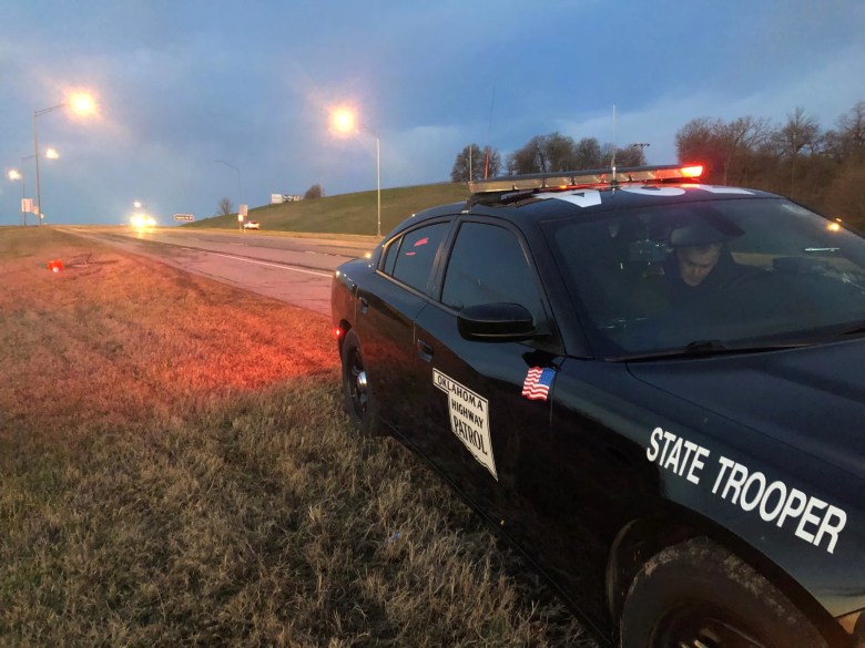 Oklahoma trooper on side of the road.