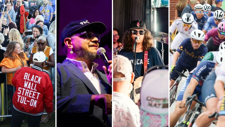 From left to right: Al Roker and "The Today Show" crew visit Tulsa; Sterlin Harjo introduces the second season of "The Lowdown" at Cain's Ballroom; Johnny Mullenax plays a Bluegrass Brunch at Mercury Lounge; and cyclists compete in the 20th year of the Tulsa Tough competition.