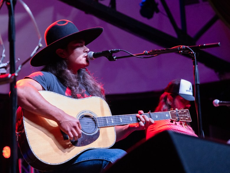 Blaine Bailey, a citizen of the United Keetoowah Band of Cherokee Indians in Oklahoma, performs as part of the first Indigenous Day at Cain's Ballroom, Oct. 12, 2026.