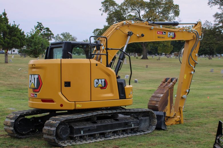 An excavator digs into Oaklawn Cemetery Sept. 29, 2026.