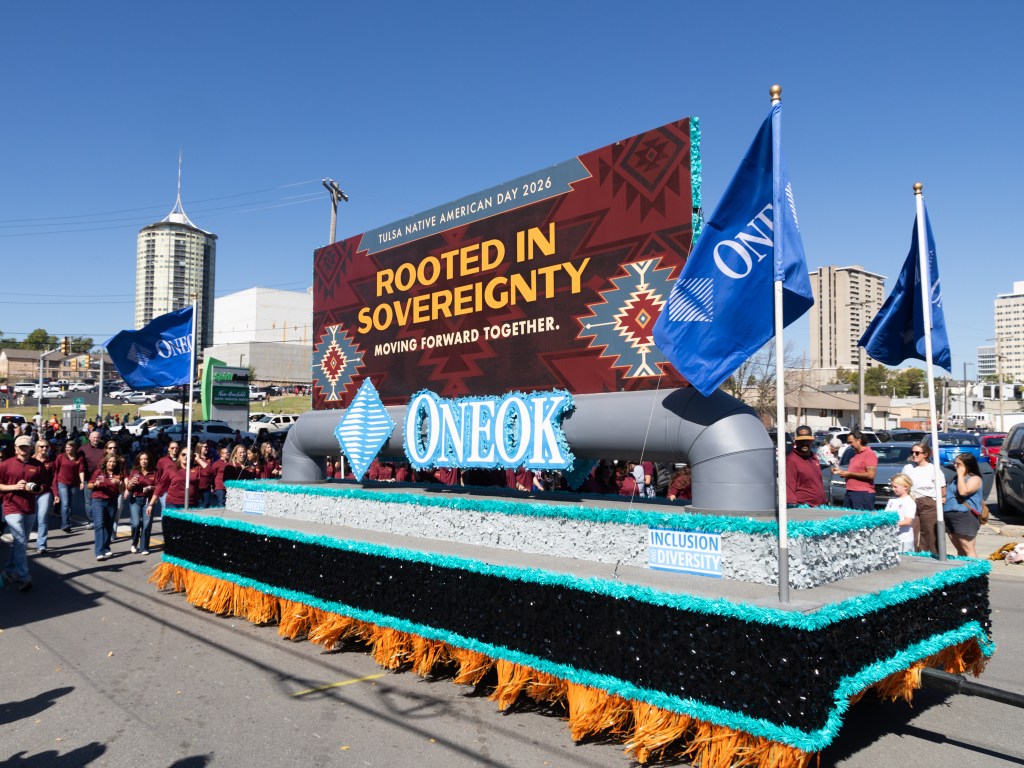 A scene from the 10th annual Tulsa Native American Day Parade in the SOBO District on Oct. 12, 2026.