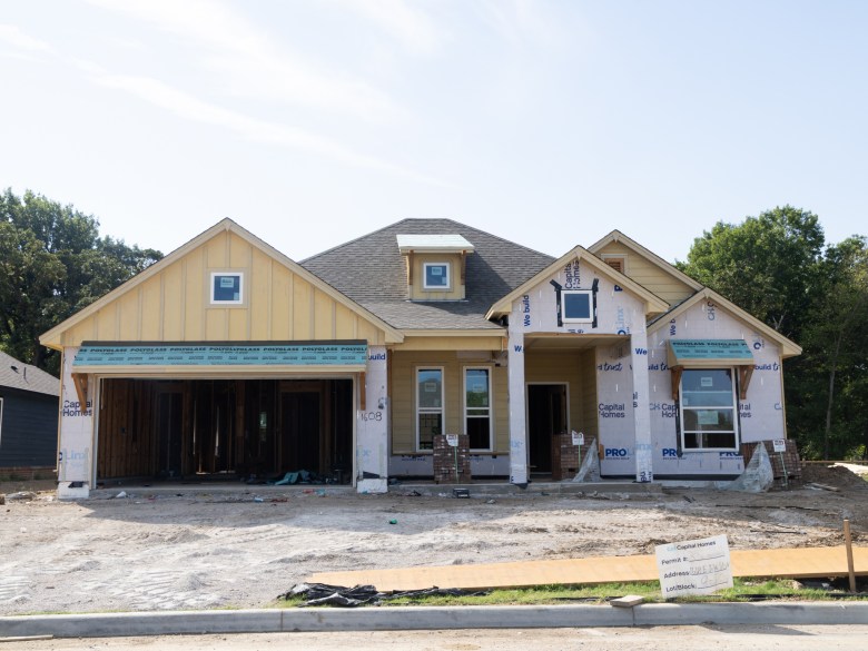 A home under construction inside the new Flat Rock Ridge neighborhood near 36th Street North and North Peoria Avenue.